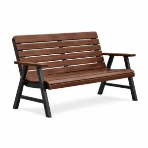Panchina in Legno e Metallo Marrone e Nero