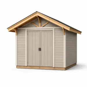 Capanno in Legno Composito con Tetto in Tegole Grigio 200x250x250 cm