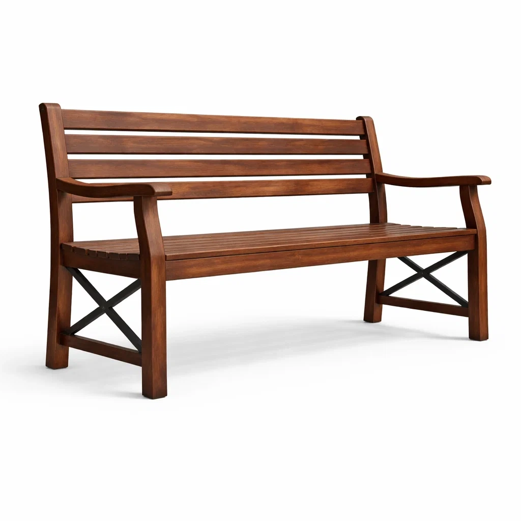 Panchina in Legno di Acacia per Esterni Marrone 120x60x85 cm