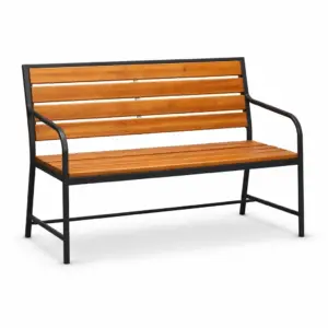 Panchina in Metallo e Legno di Acacia 125x60x85 cm