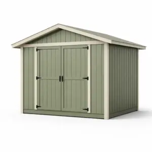 Capanno in Legno Composito Verde con Doppia Porta 300x200x220 cm