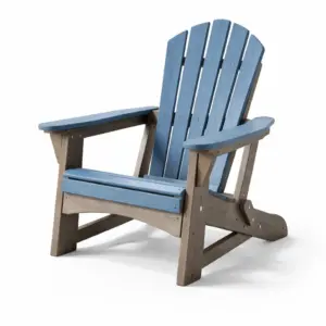 Sedia Adirondack in legno composito blu e marrone per esterni dimensioni 92x85x74 cm