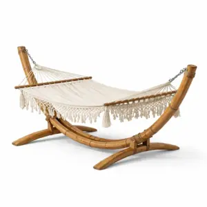 Amaca in Cotone con Struttura in Legno Curvo